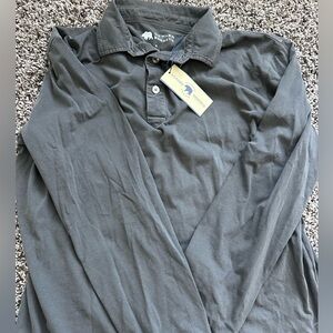 Onward Reserve Gray Cotton Button-Up Polo Shirt
